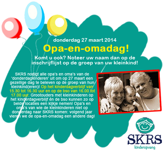 De eerste opa-en-omadag van SKRS! Komt u ook?