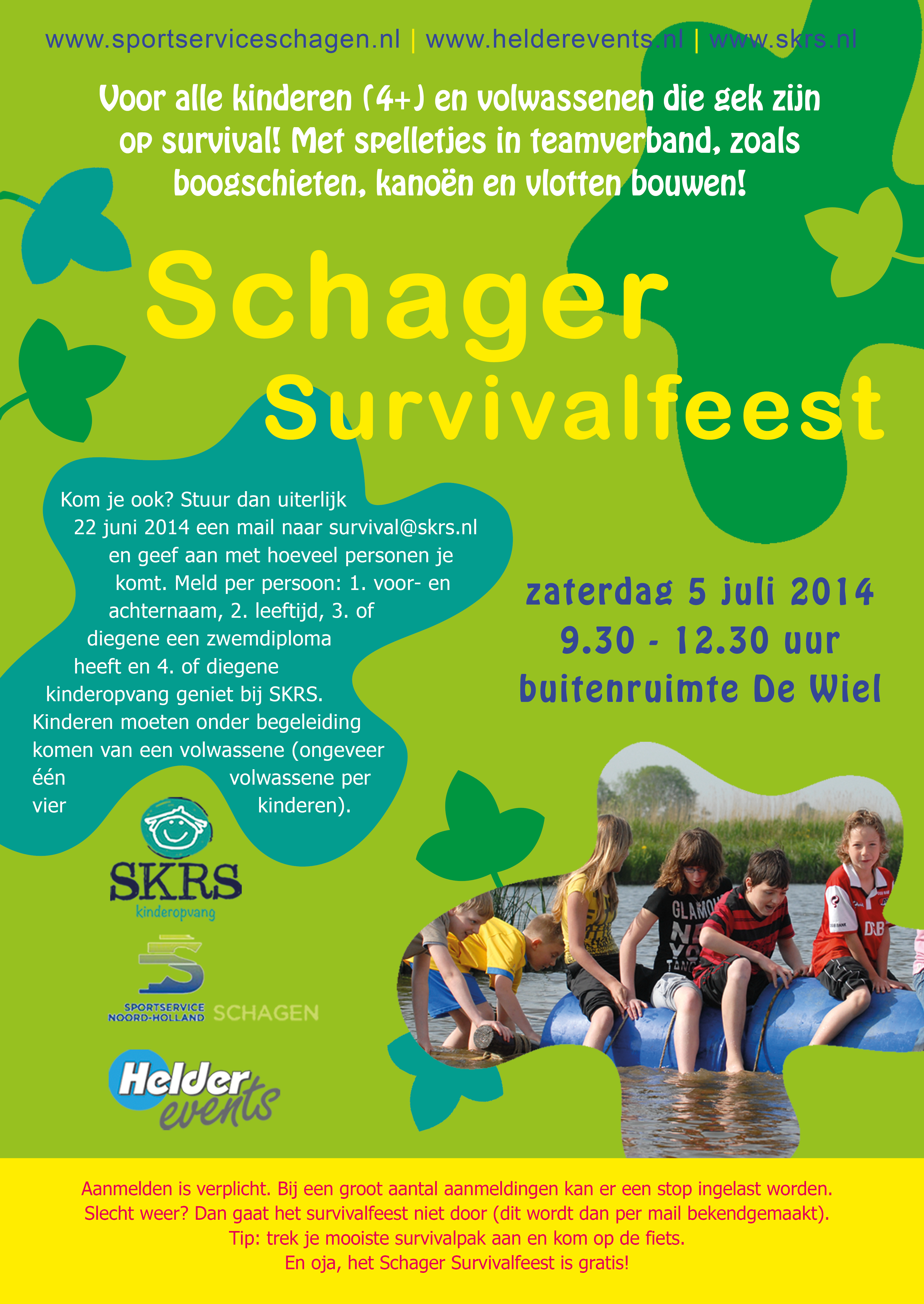 Schrijf je in en kom zaterdag 5 juli ook naar het Schager Survivalfeest!