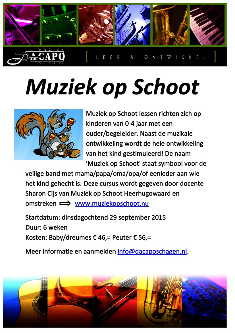 'Muziek op schoot' bij muziekschool Da Capo