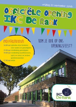 Komt u ook op het openingsfeest van IKC De Rank? Klik op de afbeelding voor een vergroting!